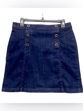 Loft Denim Jean Skirt w Button Detail 6P